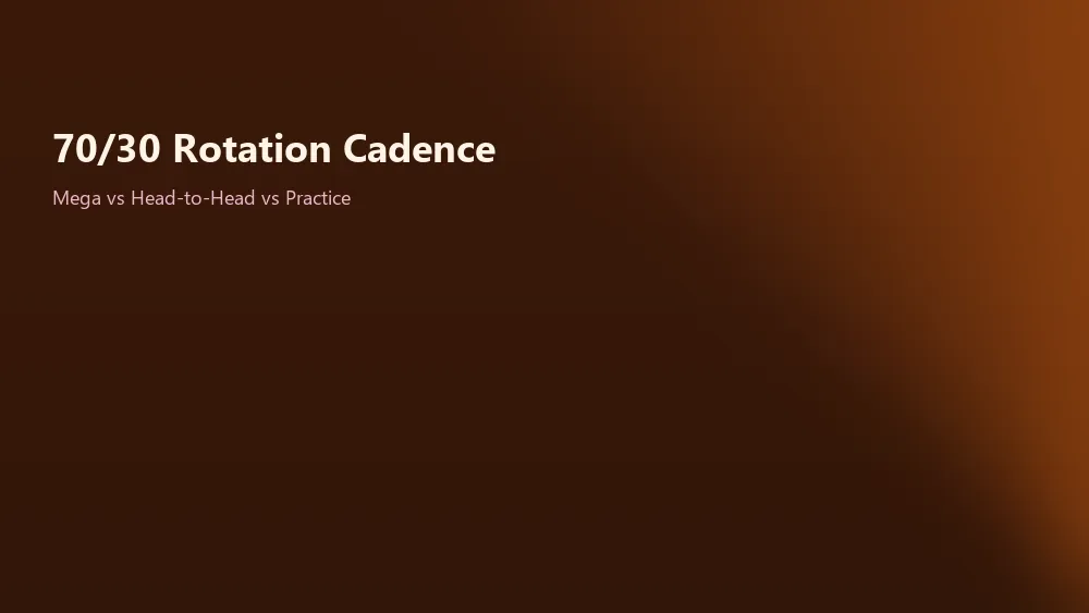 70/30 captain rotation cadence mega contest head to head