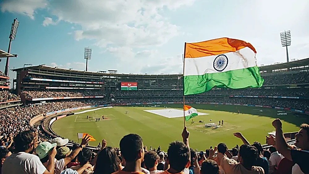 Live cricket score India widget interface during an IPL match